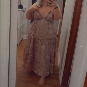 torrid Blush Floral Ruffle Maxi Dress